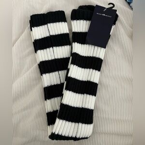 Brandy Melville Black and White Striped Leg Warmers